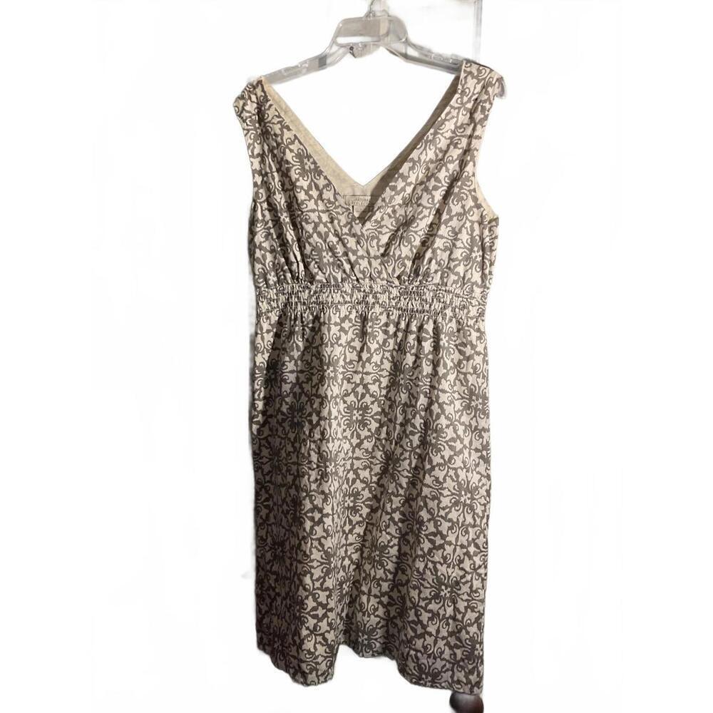 Natural Reflections Floral  Botanical Light weight Print Dress Large